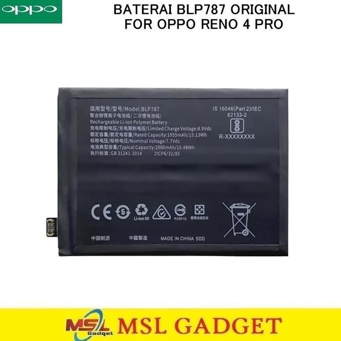 BEBAS ONGKIR - Baterai Oppo Reno 4 Pro / Reno 4 Pro 5G BLP787 Original