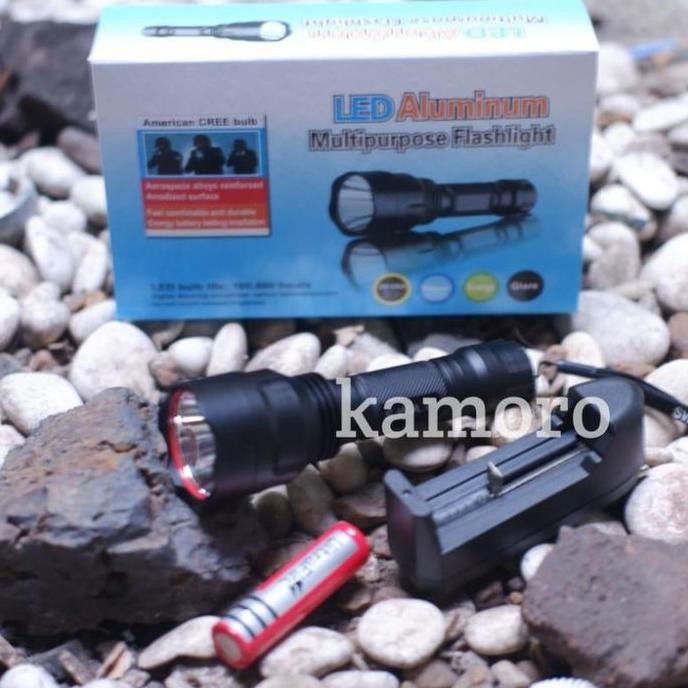 SALE! SENTER LED C8 CAHAYA KUNING SWAT POLICE 99000W WATERPROOF TACTICAL C29