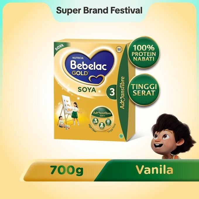 

terbaru bebelac gold soya 3 vanila susu formula soya bubuk 700g shopee