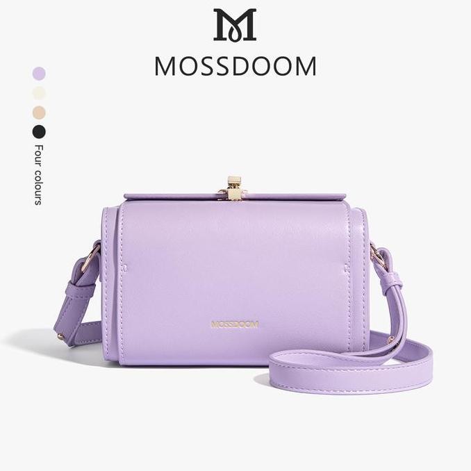 terbaru mossdoom bexley bag - tas kotak elegan wanita selempang desain kunci warna solid