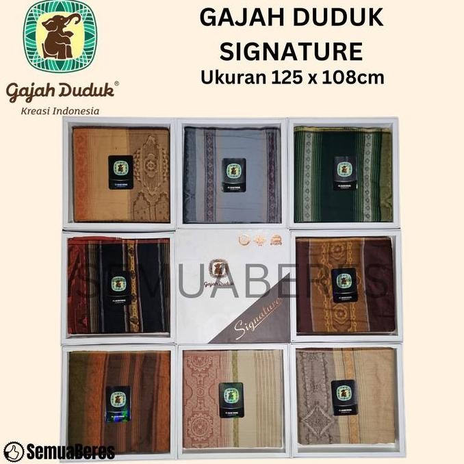 Asli Sarung Gajah Duduk Signature Premium | Sarung Tenun Pria Sholat Eksklusif