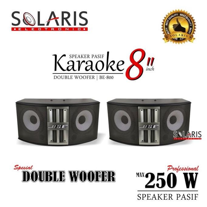 DISKON SPEAKER KARAOKE BSE BE-800 8 INCH DOUBLE WOOFER PASIF BASS KENCANG