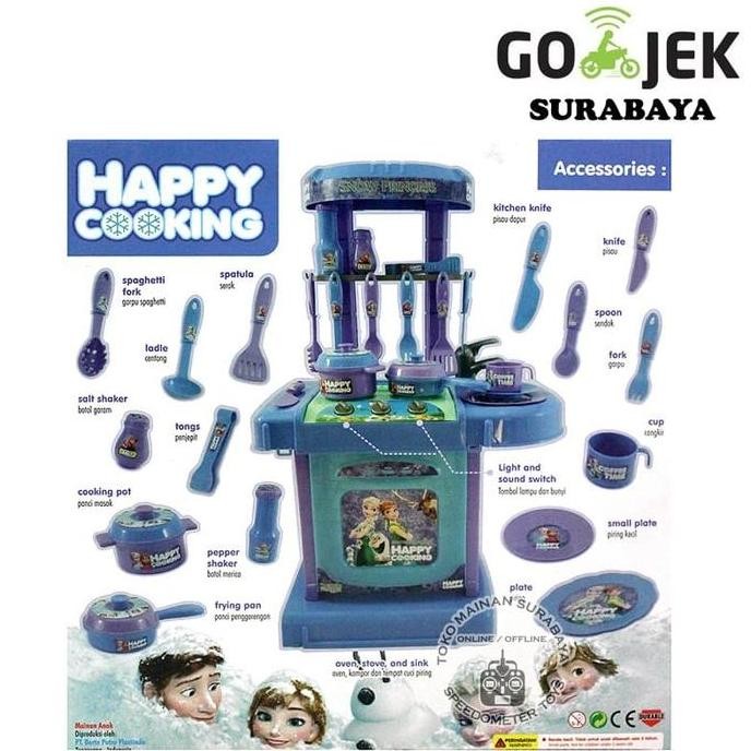 Diskon! Frozen Kitchen Set Mainan Dapur Anak Edukasi Perempuan Mainan Masak Lengkap