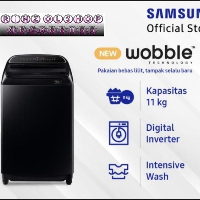 TERLARIS - MESIN CUCI SAMSUNG WA11T5260BV TOP LOADING 11 KG NVERTER WOBBLE