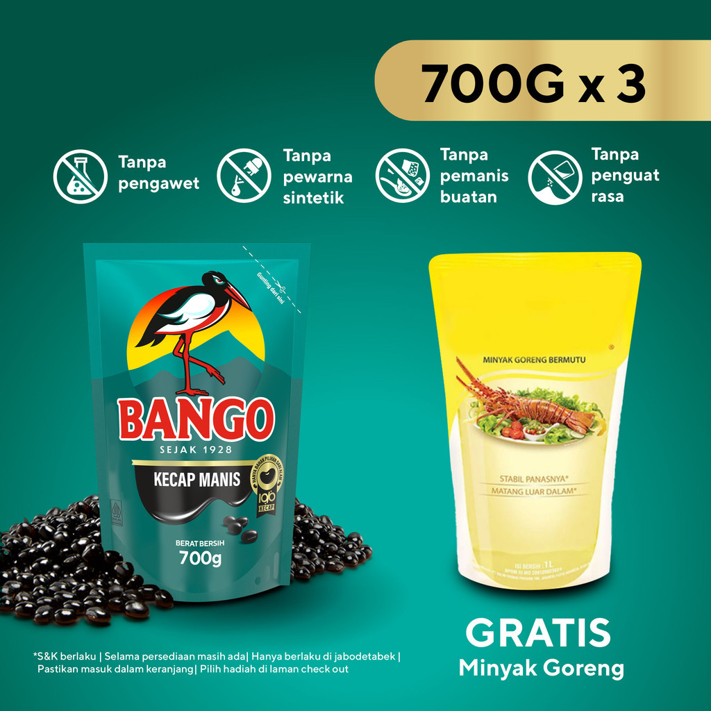 

Beli 3 Bango 700G Gratis Minyak 1L