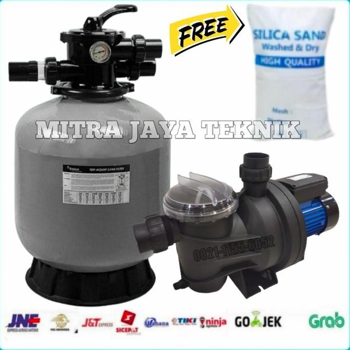 POMPA KOLAM RENANG 1HP PAKET POMPA KOLAM SAND FILTER EMAUX 16IN V350 ORIGINAL DAN TERPERCAYA
