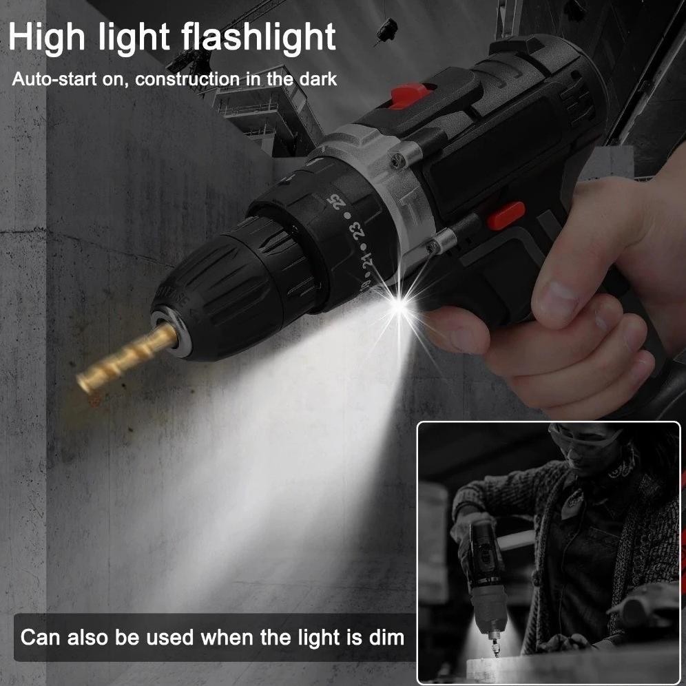 Mesin Bor Baterai Tangan Dengan 298V/ 500N.M Cordless Cas Tangan Dengan Drill Battery Impact Drill/A