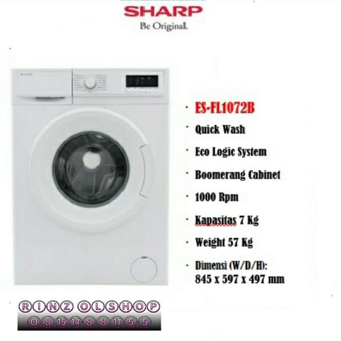MESIN CUCI SHARP ES-FL1072B FRONT LOADING 7 KG ES FL1072