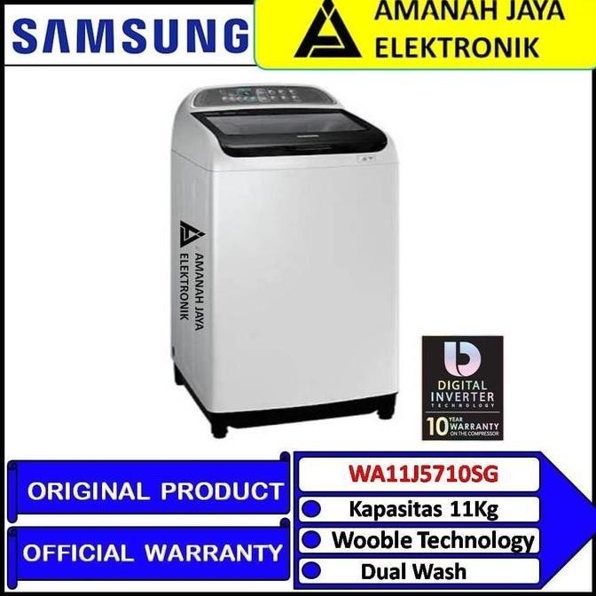 TERMURAH - SAMSUNG WA11J5710SG | MESIN CUCI TOP LOADING 11Kg | WA11 | WA11J5710