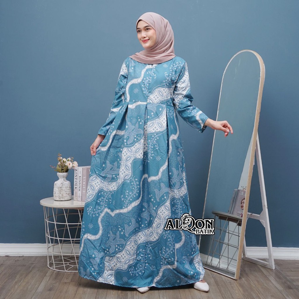 Baju Gamis Batik Modern Dress Wanita Muslim
