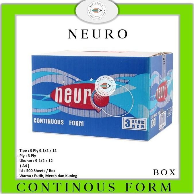

TERBARU - NEURO Continous Form K 3 Ply 91/2 x 12 - A4 - NCR