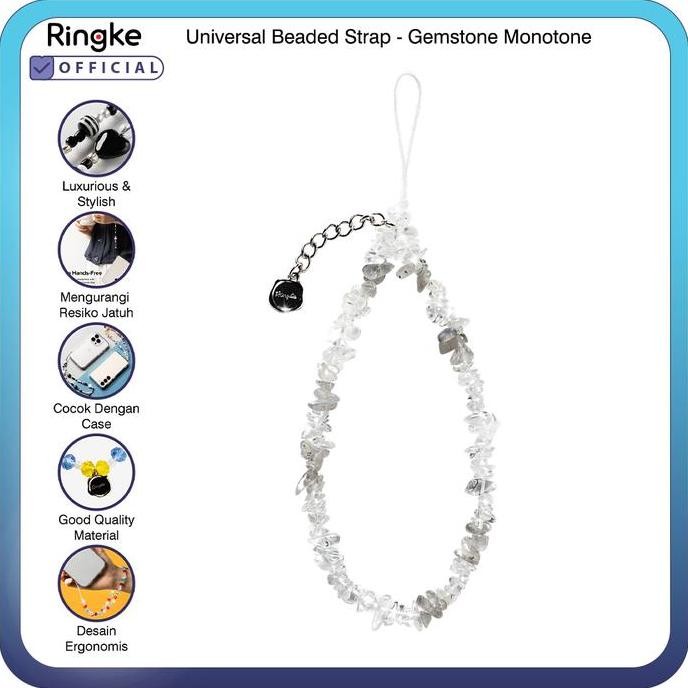 

Ringke Beaded Strap - Gemstone Monotone Wrist Starp Lanyard Tali Hp Aluminium