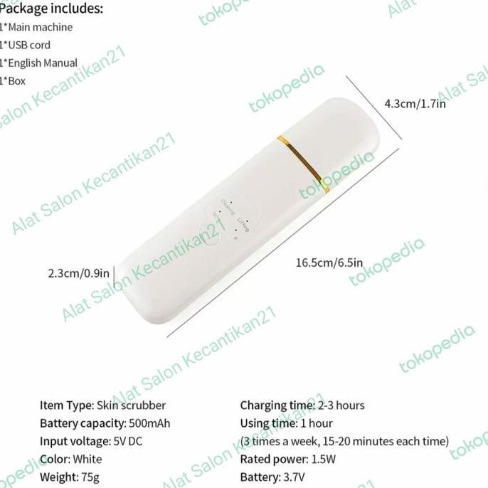 ULTRASONIK SKIN SCRUBBER ALAT KECANTIKAN PENGHILANG KOMEDO