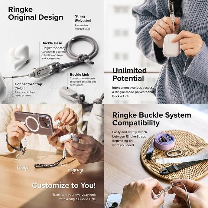 

Ringke Buckle Link String Light Gray Strap Tali Gantungan Hp Lanyard
