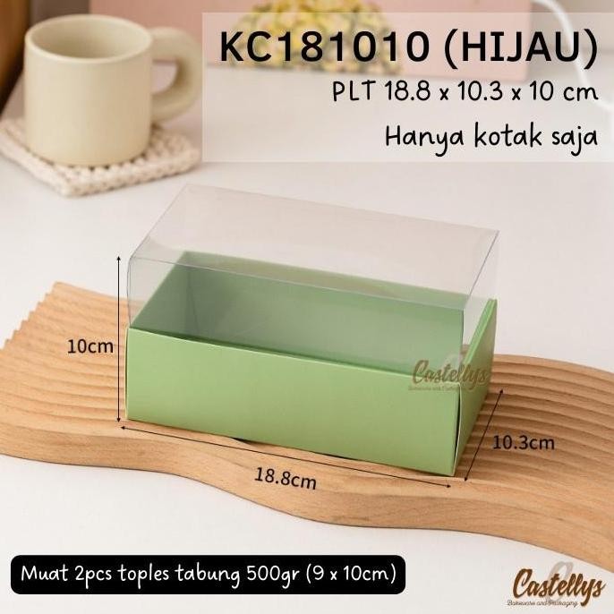 

NEW 10 Pcs KC181010 HIJAU Kotak Box Mika Packaging Kue Bolu Lapis Hampers