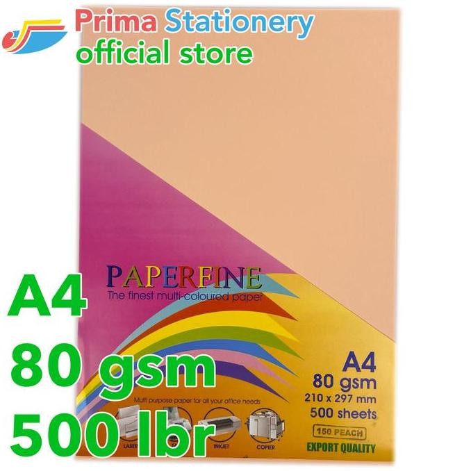 

TERMURAH - Paperfine Kertas HVS Warna A4 IT 150 Peach Rim isi 500 lbr [TC]