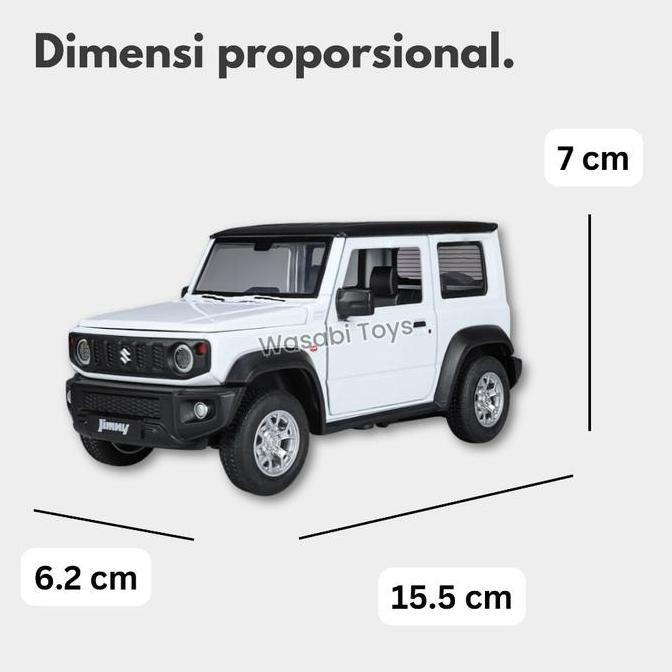 Miniatur Diecast 1:24 Suzuki Jimny Official Licensed Katana (Alas, Klakson, Suspensi, Buka Pintu) Be