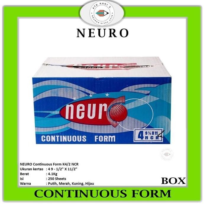 

BEBAS ONGKIR - Continous Form 91/2 x 11 4 Ply/2 ( K4/2 Neuro ) NCR / Kertas Komputer