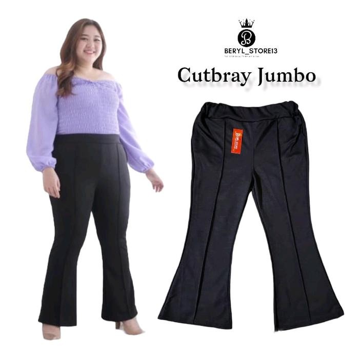 CELANA KULOT PANJANG CUTBRAY SCUBA PREMIUM IMPORT SUPER TEBAL MELAR XXL JUMBO khusus Hitam