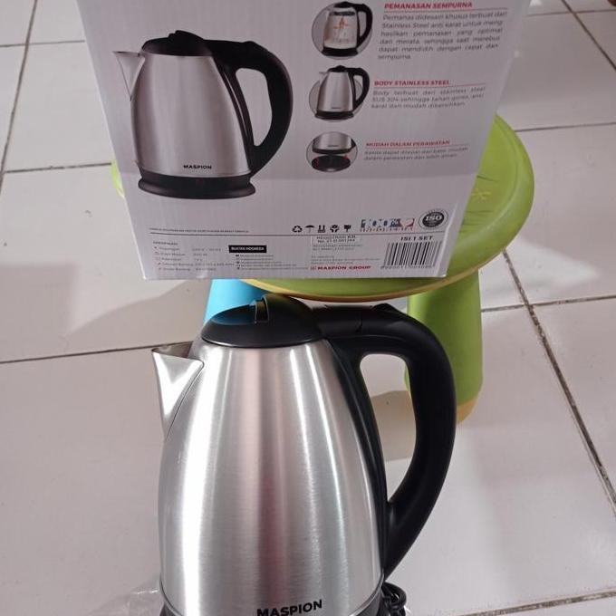 NEW teko air panas listrik electric kettle maspion ori stainless 1.8 liter
