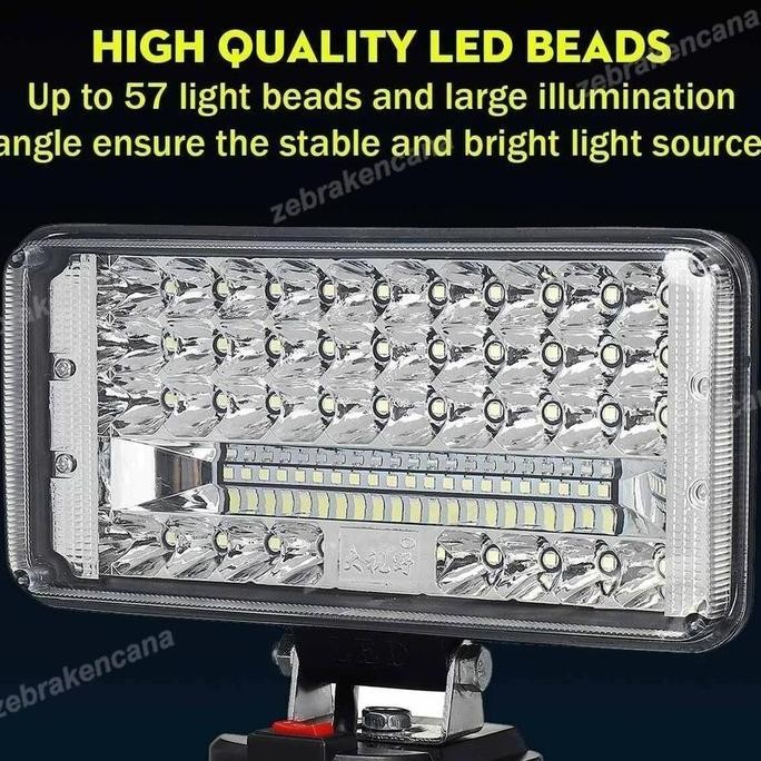 Paket Lampu Led Portable 8" Inch Tenaga Baterai Lampu Led Lampu Cordless Antarmuka Baterai Makita Le