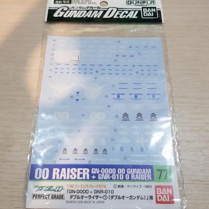 Bandai Water slide decal PG perfect Grade 1/60 Gundam 00 OO raiser