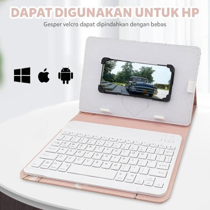 ADVAN TAB A10 CASE BOOK COVER ESTETIK MOTIF UNIVERSAL CASING CASE WITH KEYBOARD BLUETOOTH UNTUK TABL