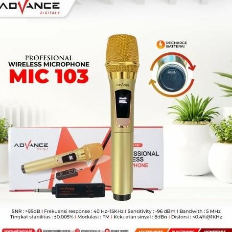 Produk Terbaik] Advance Mic-103 Microphone Profesional Mic Wireless