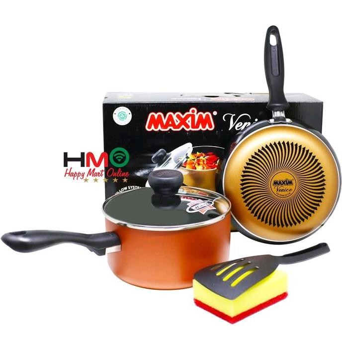 HARGA DISC - maxim panci wajan set anti lengket maxim venice 5 pcs set original