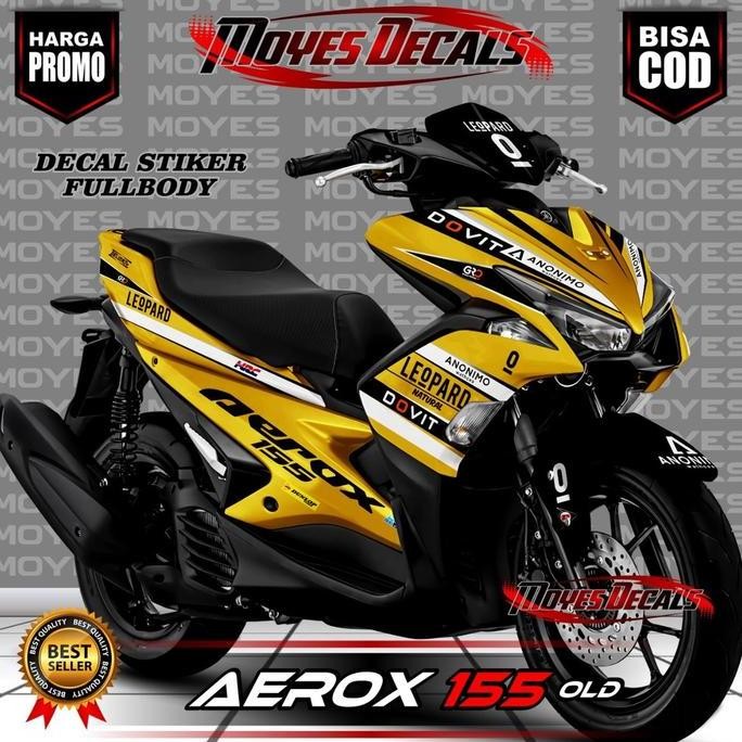 Decal Aerox 155 Old - Motif Leopard Series Deep Yellow//Kuning Tua