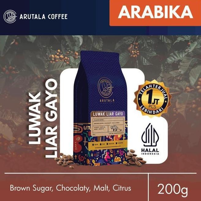 

PROMO ARUTALA KOPI LUWAK GAYO WILD CIVET COFFEE 200 GRAM