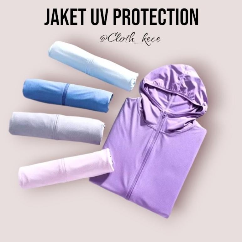 Jaket Olahraga Wanita Pria Airsm Jaket mesh hoodie UV protection Lengan Panjang UNIQLO Nugi