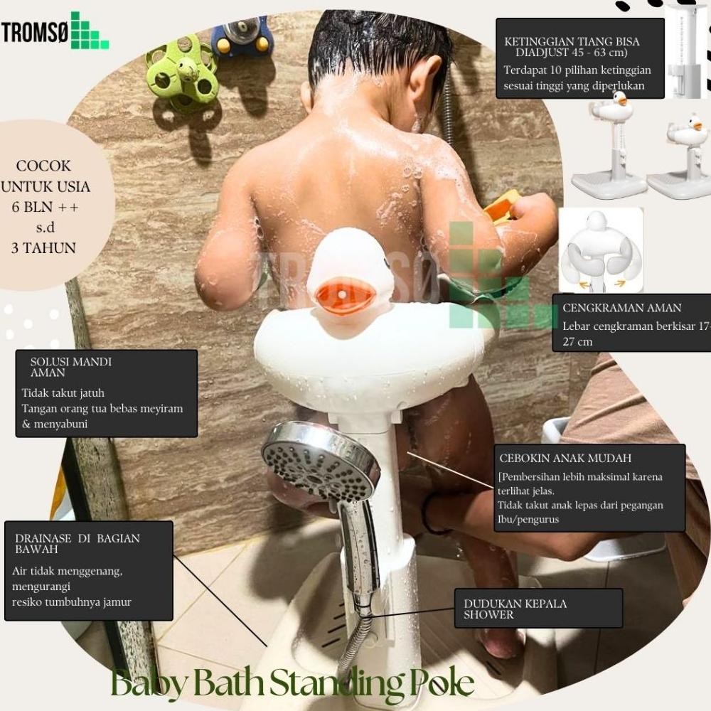 Terlaris Baby Bath Standing Pole/ Alat Bantu Mandi & Cebok  Bayi Balita Berdiri / Alat Mandi Berdiri