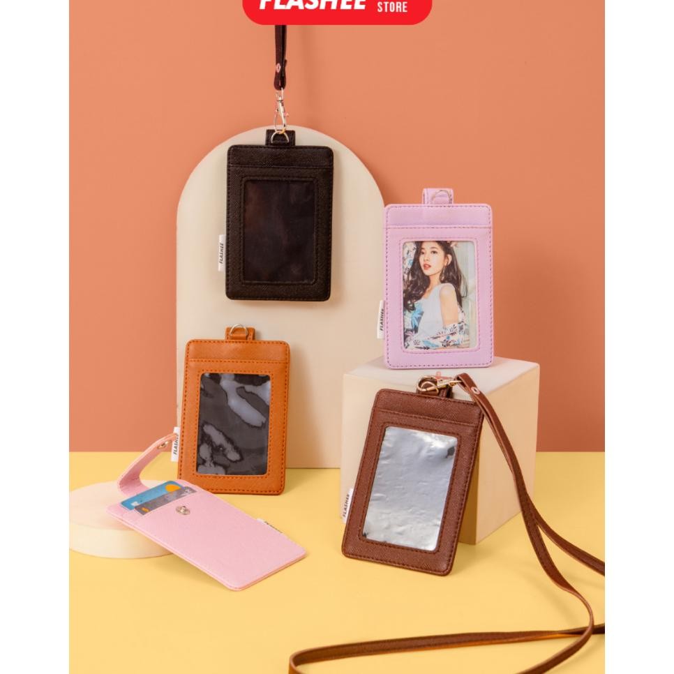 

Flashee Name Tag Kulit Tanner Id Card Kulit Holder Penutup Kancing Lanyard Ter Pu Leather