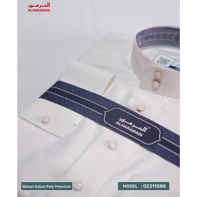 AL Haramain Jubah / Gamis Pria Dewasa Slimfit Manset Premium Series (108) | Putih | Putih Tulang FT