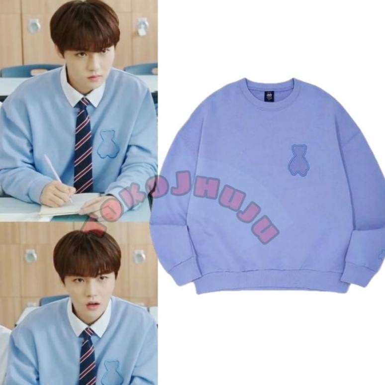 ''Terlaris" Basic Sweater Treasure Doyoung Logo Beruang Biru Murah