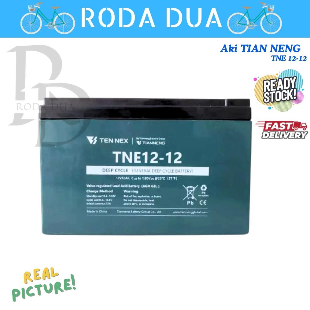 ''Terlaris" Aki Kering Selis Sepeda Listrik Merk Tienneng/ Chilwee Model Baut 12V/12Ah Paket 1 Biji.