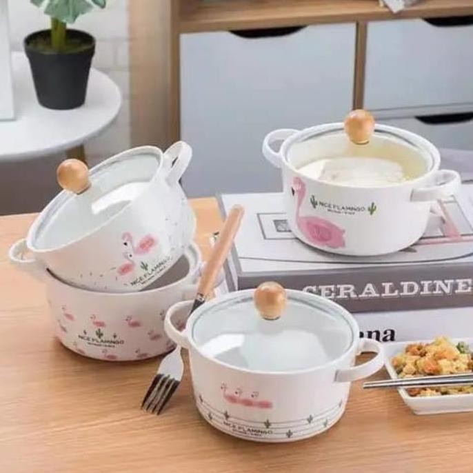 Mangkok Keramik Tutup Kaca HS