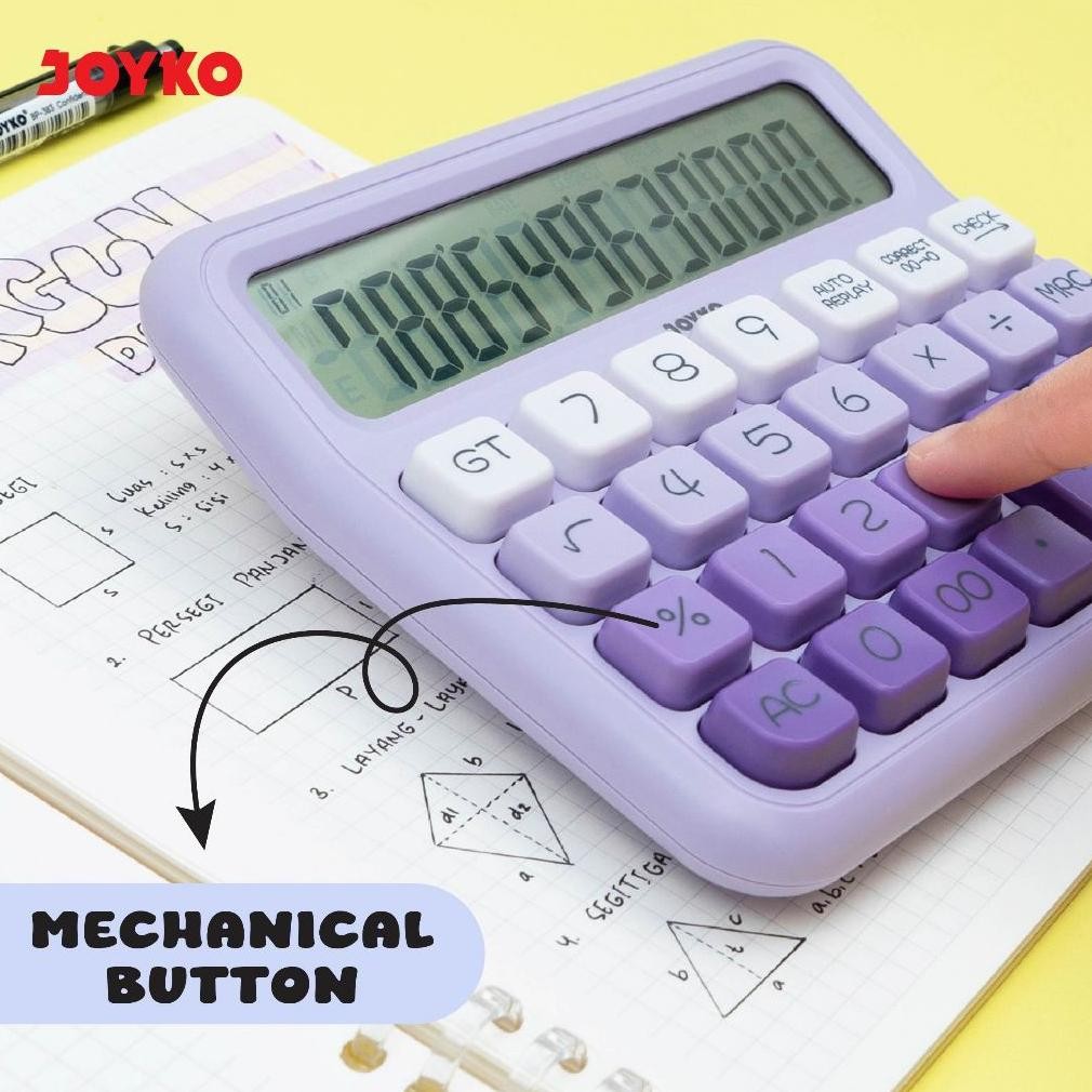 

JOYKO Calculator Kalkulator Aesthetic CC-63DCO 12 Digits Check & Correct