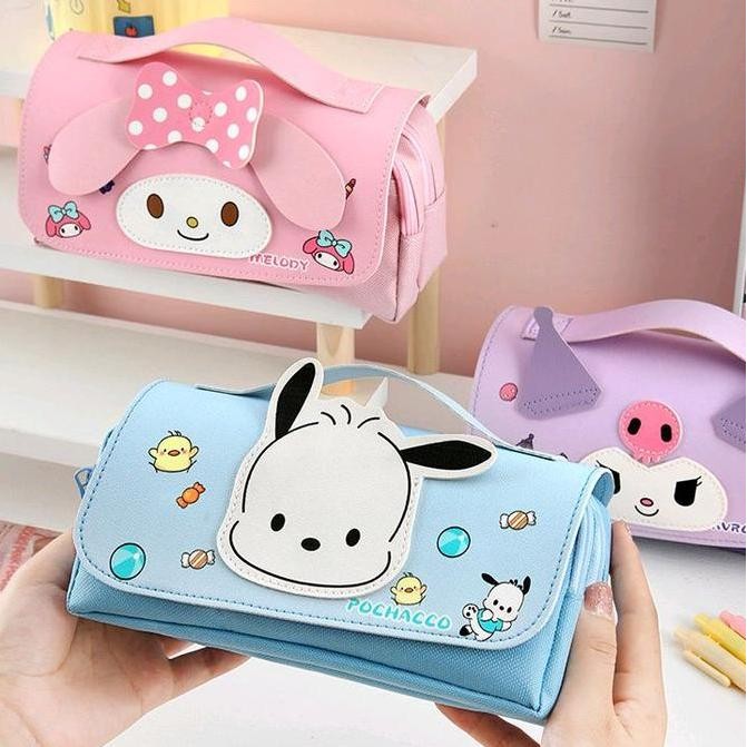 

Baru Kotak Pensil 2 Layer 3D Karakter Sanrio Lucu - Pencil Case Anak Perempuan Anti Air