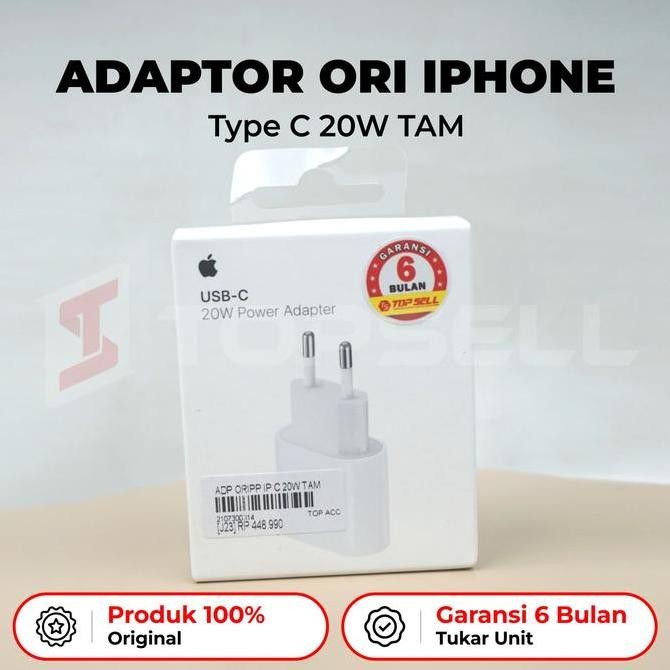 SALE ADAPTOR CHARGER APPLE IPHONE 20W ORIGINAL USB C FAST CHARGING KEPALA CAS