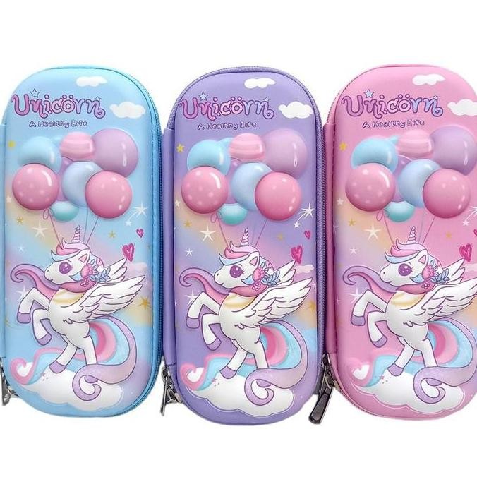 

Baru Kotak Pensil 3D Timbul Unicorn Balloon Tempat Pensil Anak Perempuan Original Blingberry