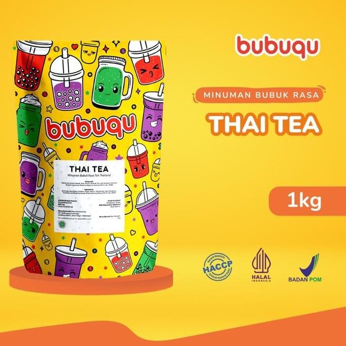 

baru bubuqu thai milk tea powder 1kg - bubuk minuman teh susu thai premium