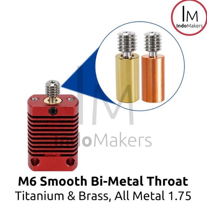 M6 / Ender3 Bi Metal Throat All-Metal Titanium Brass 1.75Mm