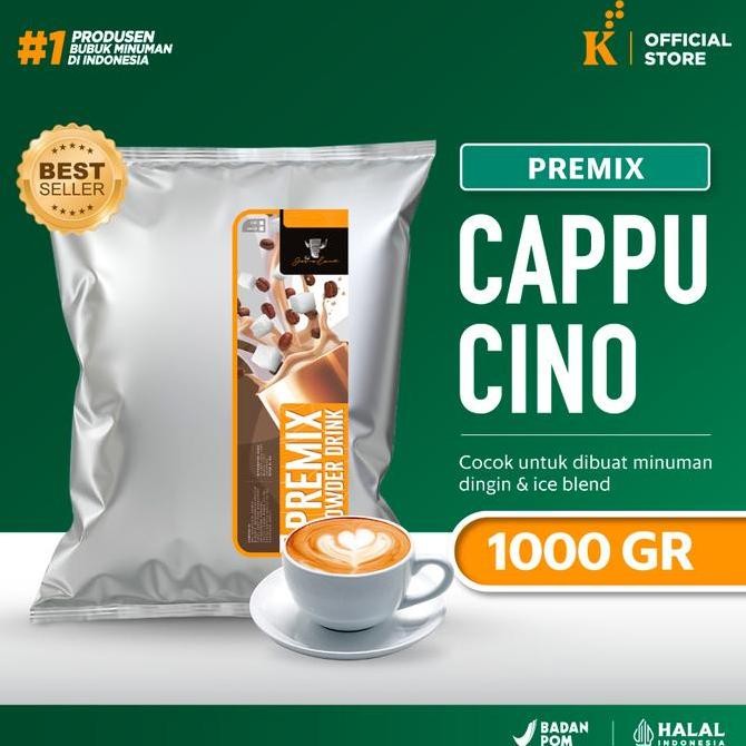 

baru bubuk minuman cappuccino mix gula 1kg javala - powder bubble drink kekinian