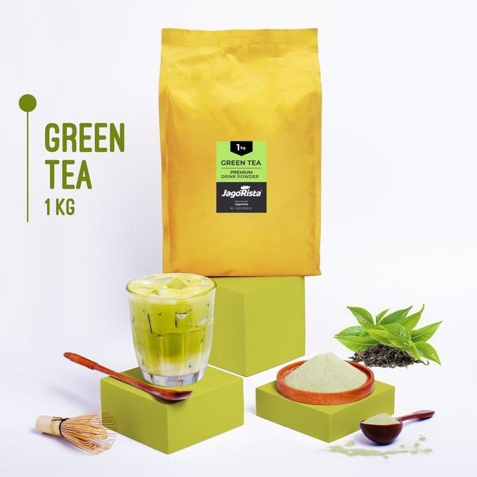 

baru bubuk minuman green tea jagorista 1kg - serbuk premium matcha bubble drink