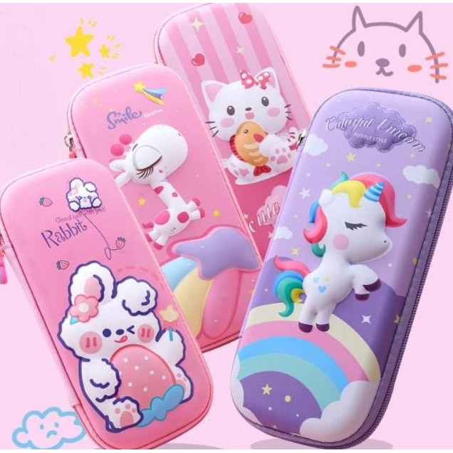 

Baru Kotak Pensil 3D Timbul Hardcase Waterproof - Pencil Case Cewek Cowok Murah