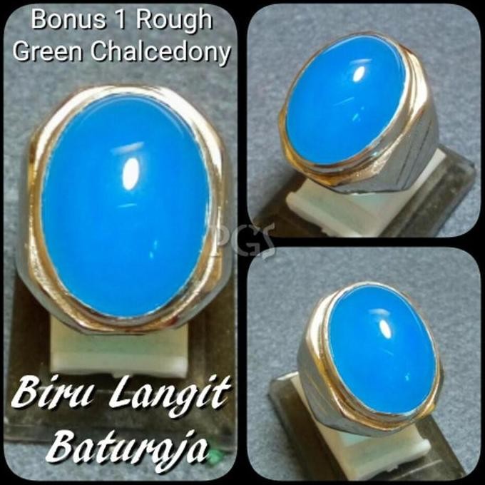 Baru Batu Cincin Biru Langit Spirtus Baturaja