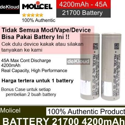 SALE BATERAI MOLICEL P42A 4200MAH 21700 ORIGINAL RECHARGEABLE LI-ION POWER BATTERY