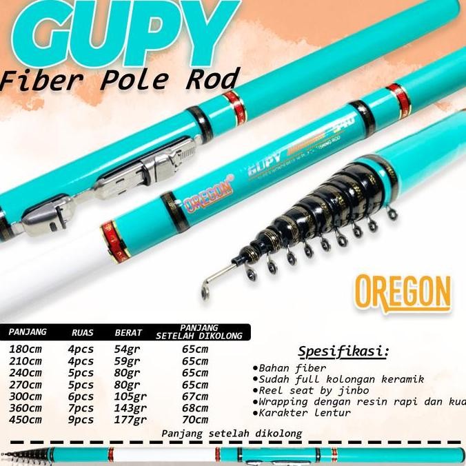 Set Lengkap Pancing Tegek Kolong Oregon Gupy Sudah Kolong Siap Pakai Joran